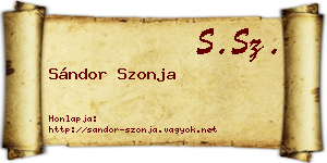Sándor Szonja névjegykártya