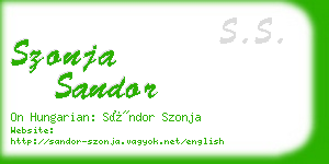 szonja sandor business card